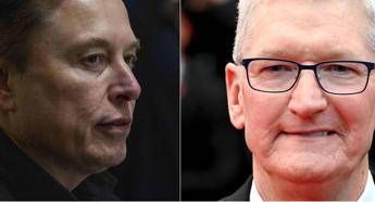 Elon Musk e Tim Cook - Afp
