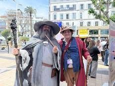 Vittorio (vestito da Gandalf) e Nicolas Gentile (in versione hobbit) - Adnkronos