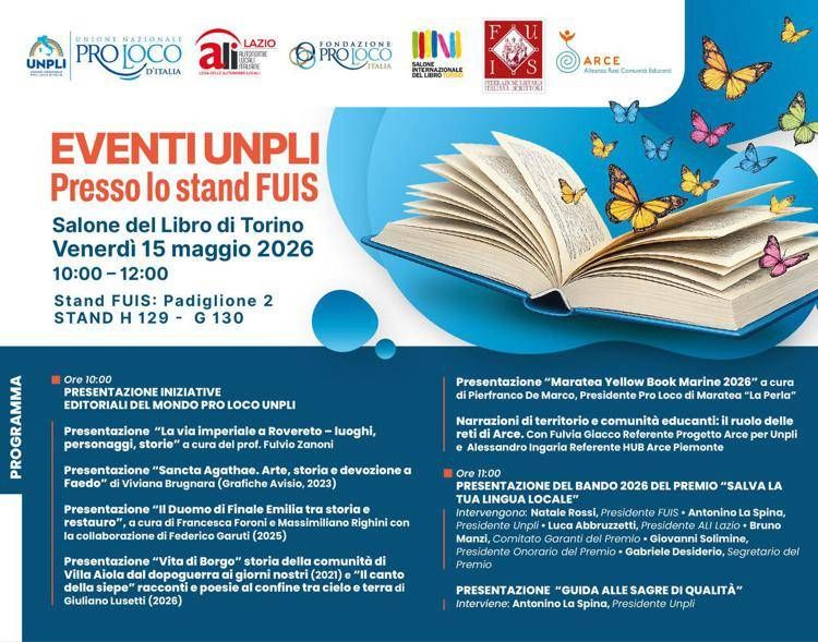 Il programma Unpli al Salone del Libro - (Foto ufficio stampa)