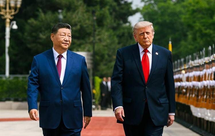 Xi Jinping e Donald Trump a Pechino - Afp