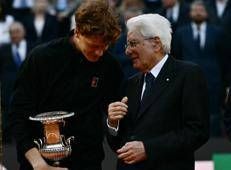 Jannik Sinner e Sergio Mattarella - Afp