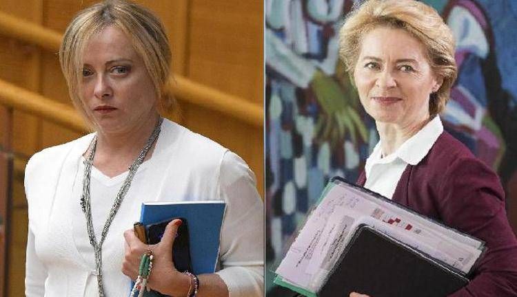 Giorgia Meloni e Ursula von der Leyen - (Ipa)
