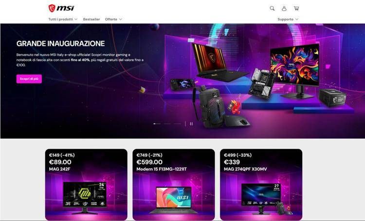 MSI annuncia l'e-Shop ufficiale in Italia