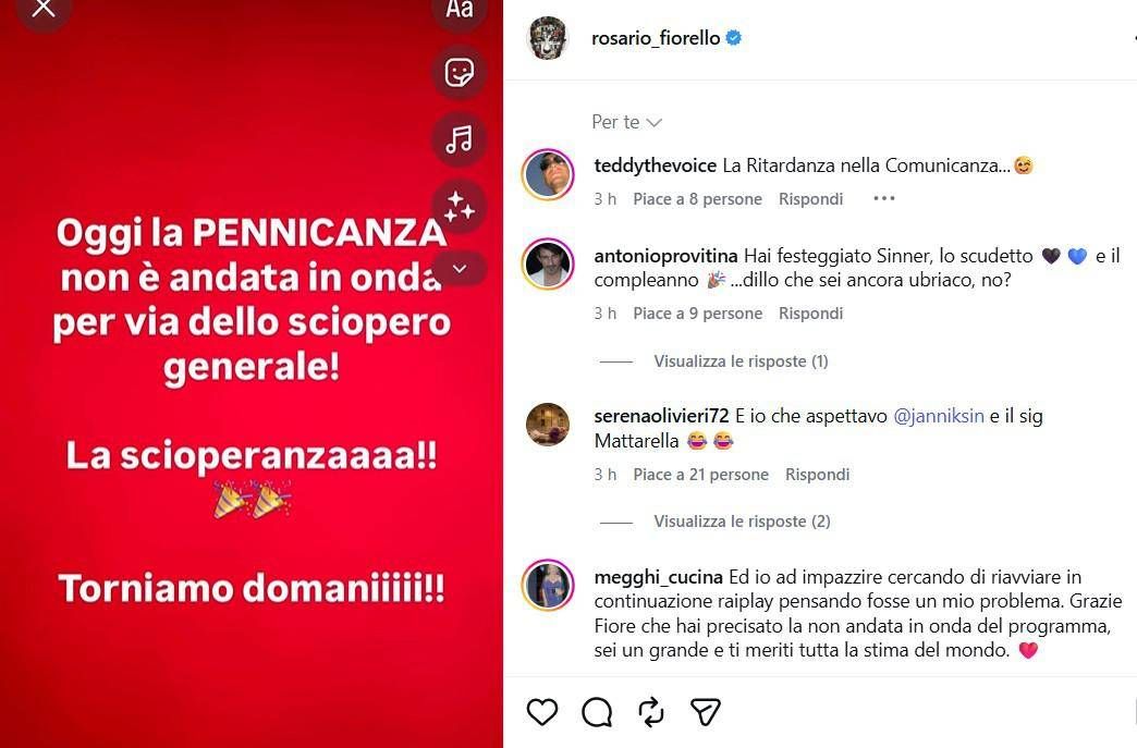 Fiorello, salta 'La Pennicanza' e i fan si preoccupano: ma è per "la scioperanza"