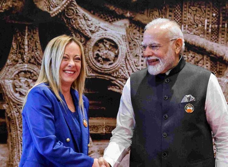 Giorgia Meloni, Narendra Modi - IPA