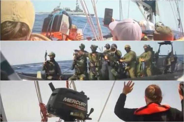 L'intercettazione delle barche della Flotilla - social Global Sumud Flotilla