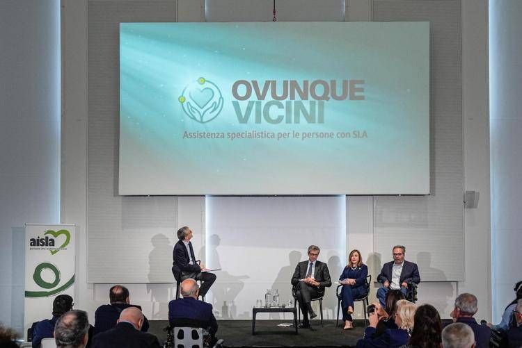 Presentazione nel Salone d'Onore della Triennale di Milano 'Ovunque vicini - Assistenza specialistica per le persone con Sla' - (Foto Adnkronos)