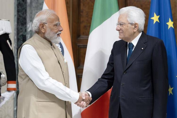 Narendra Modi e Sergio Mattarella - (Foto Quirinale)