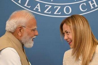 Narendra Modi e Giorgia Meloni - Afp