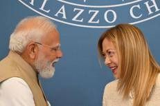 Narendra Modi e Giorgia Meloni - Afp