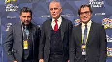 Çağrı Kanver, İbrahim Hacıosmanoğlu e Vincenzo Montella   - uff. stampa