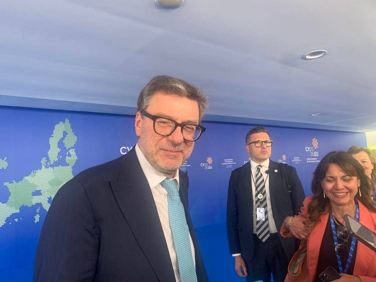 Il ministro dell'Economia Giancarlo Giorgetti a Nicosia
 - Foto Adnkronos