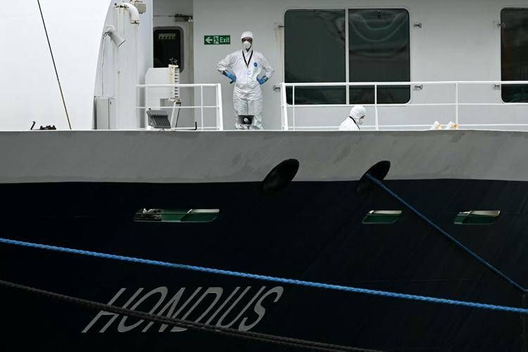 La nave da crociera Mv Hondius con il focolaio di Hantavirus (Afp)