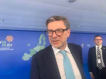 Il ministro dell'Economia Giancarlo Giorgetti a Cipro - Foto Adnkronos
