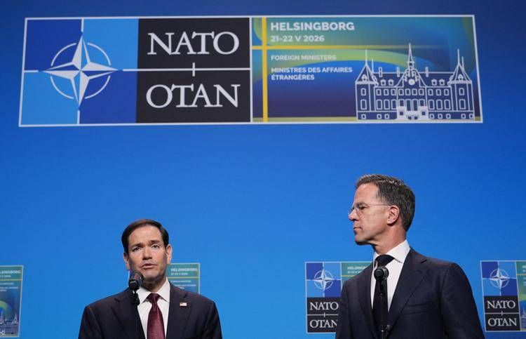 Marco Rubio e Mark Rutte (Afp)