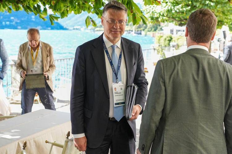 Il commissario Ue all'Economia Valdis Dombrovskis
 - Fotogramma/Ipa