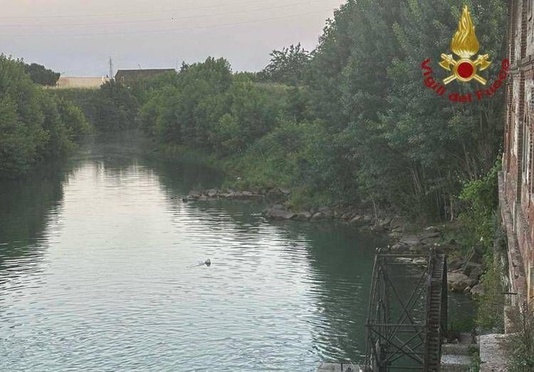 Il torrente Guà, a Zimella - (Vigili del Fuoco)