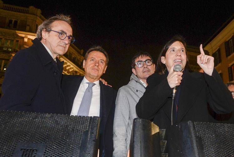 I leader del centrosinistra Bonelli,  Conte,  Fratoianni e Schlein - Fotogramma /Ipa