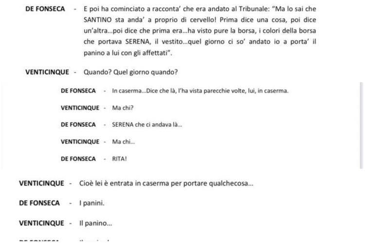 Parte delle intercettazioni