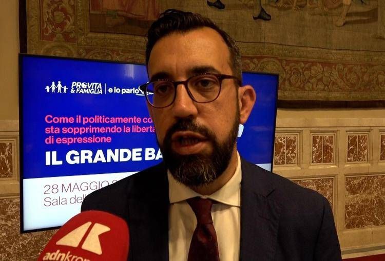 Jacopo Coghe, portavoce e vicepresidente di Pro Vita e Famiglia - (Foto Adnkronos)