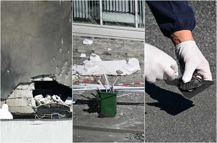 Il palazzo colpito dal drone in Romania - Afp
