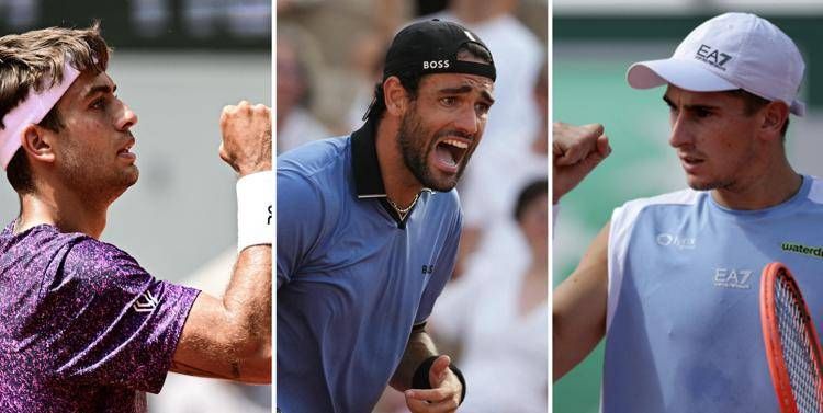 Cobolli, Berrettini e Arnaldi - (Afp)