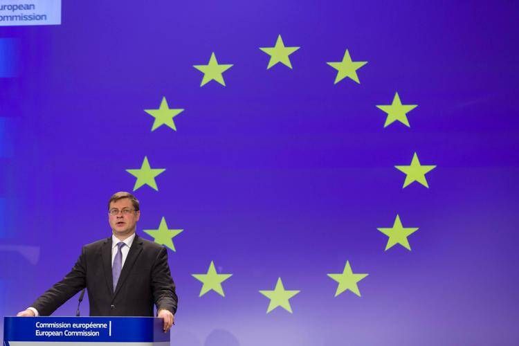 Il commissario Ue all'Economia Valdis Dombrovskis - Fotogramma/Ipa