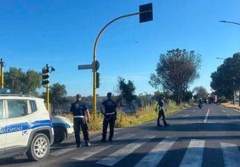 Roma, incendio nella pineta a ridosso di via del Lido di Castel Porziano