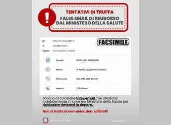 Email truffa su rimborsi, l'alert del ministero della Salute: "Non cliccare su link"