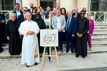Ostia Antica, inaugurati un mosaico e una targa dedicati a Sant’Agostino e Santa Monica alla Scuola Aldobrandini