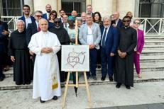 Ostia Antica, inaugurati un mosaico e una targa dedicati a Sant’Agostino e Santa Monica alla Scuola Aldobrandini
