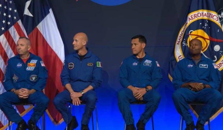 I 4 astronauti della missione: Douglas, Parmitano, Rubio, Bresnik - frame video