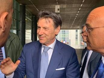 Il leader M5S Giuseppe Conte oggi a Bruxelles
 - Foto Adnkronos