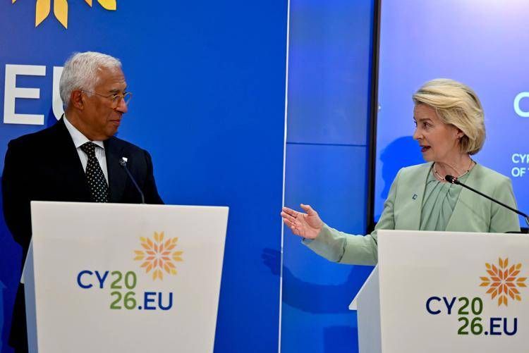 I presidenti Ue Antonio Costa e Ursula von der Leyen
 - Fotogramma/Ipa