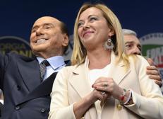 Silvio Berlusconi, Giorgia Meloni e Antonio Tajani - (Fotogramma)