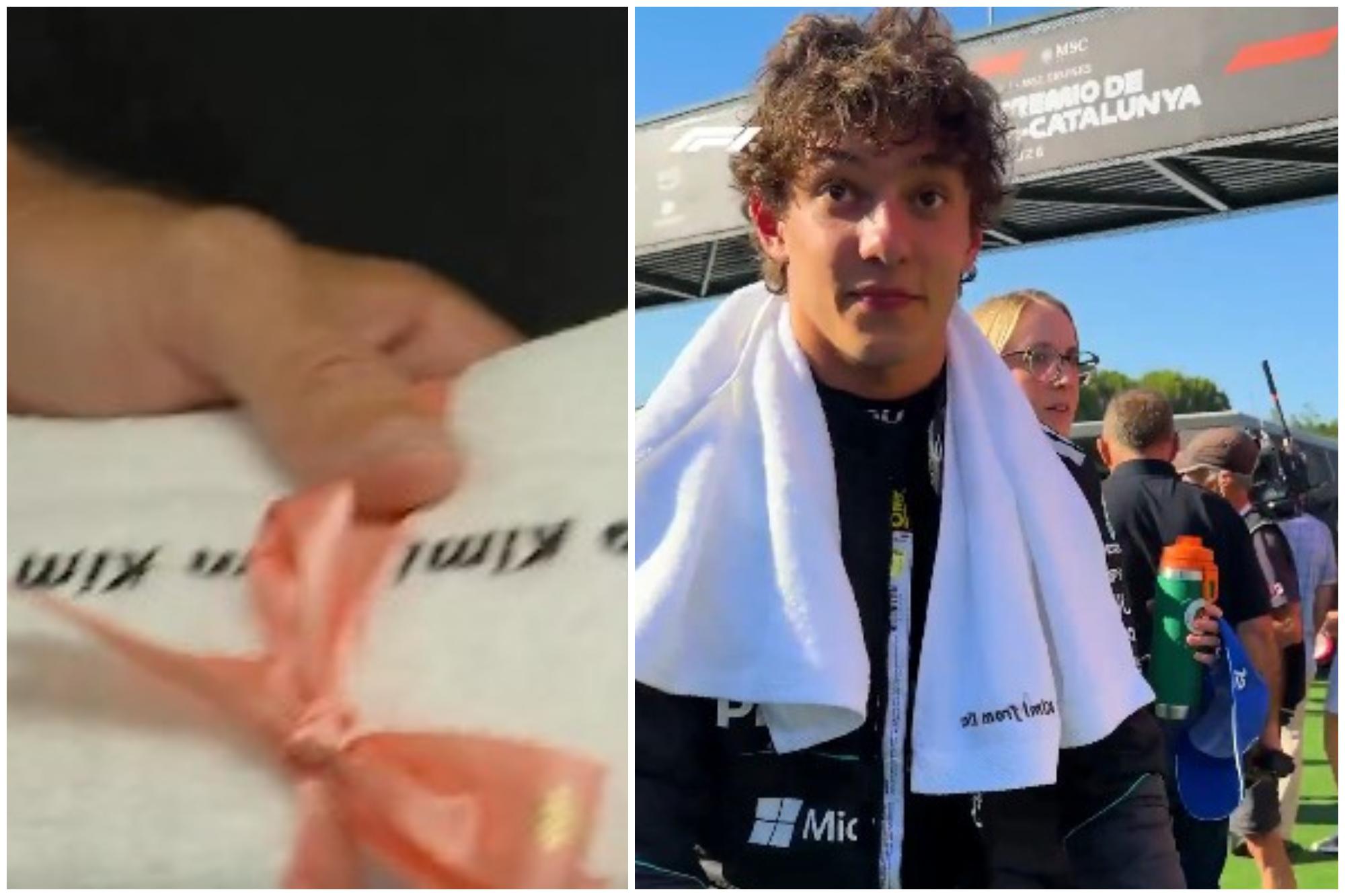 Formula 1, regalo speciale per Antonelli: un asciugamano firmato... Kim Kardashian