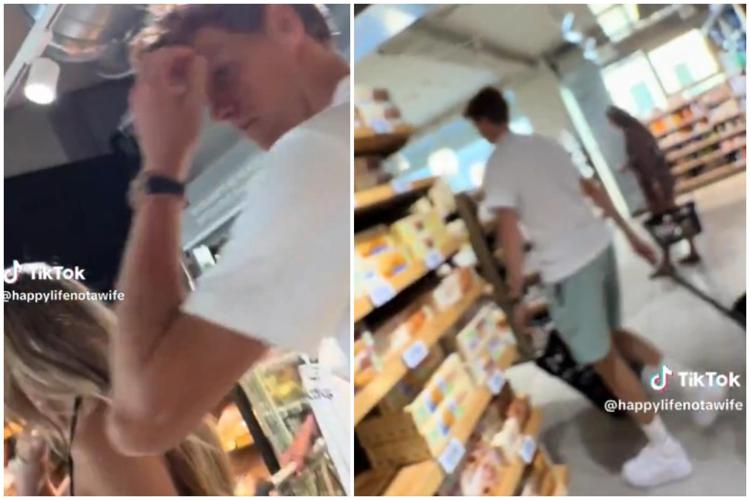 Jannik Sinner e Laila Hasanovic al supermercato - X