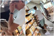 Jannik Sinner e Laila Hasanovic al supermercato - X