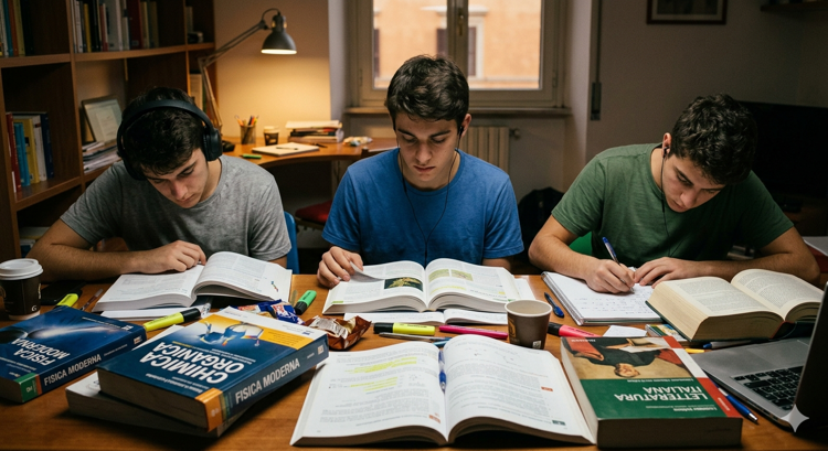 Ragazzi che studiano ascoltando musica - (Immagine Ai)