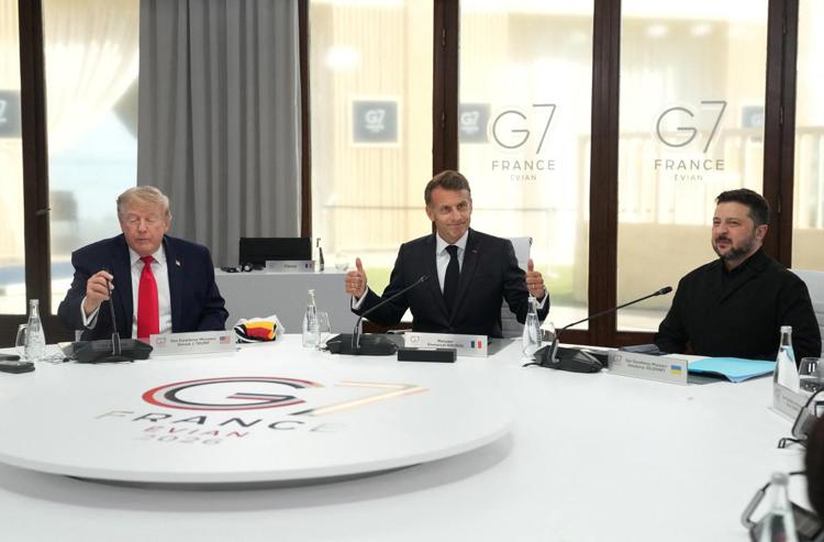 Trump, Macron e Zelensky - (Afp)