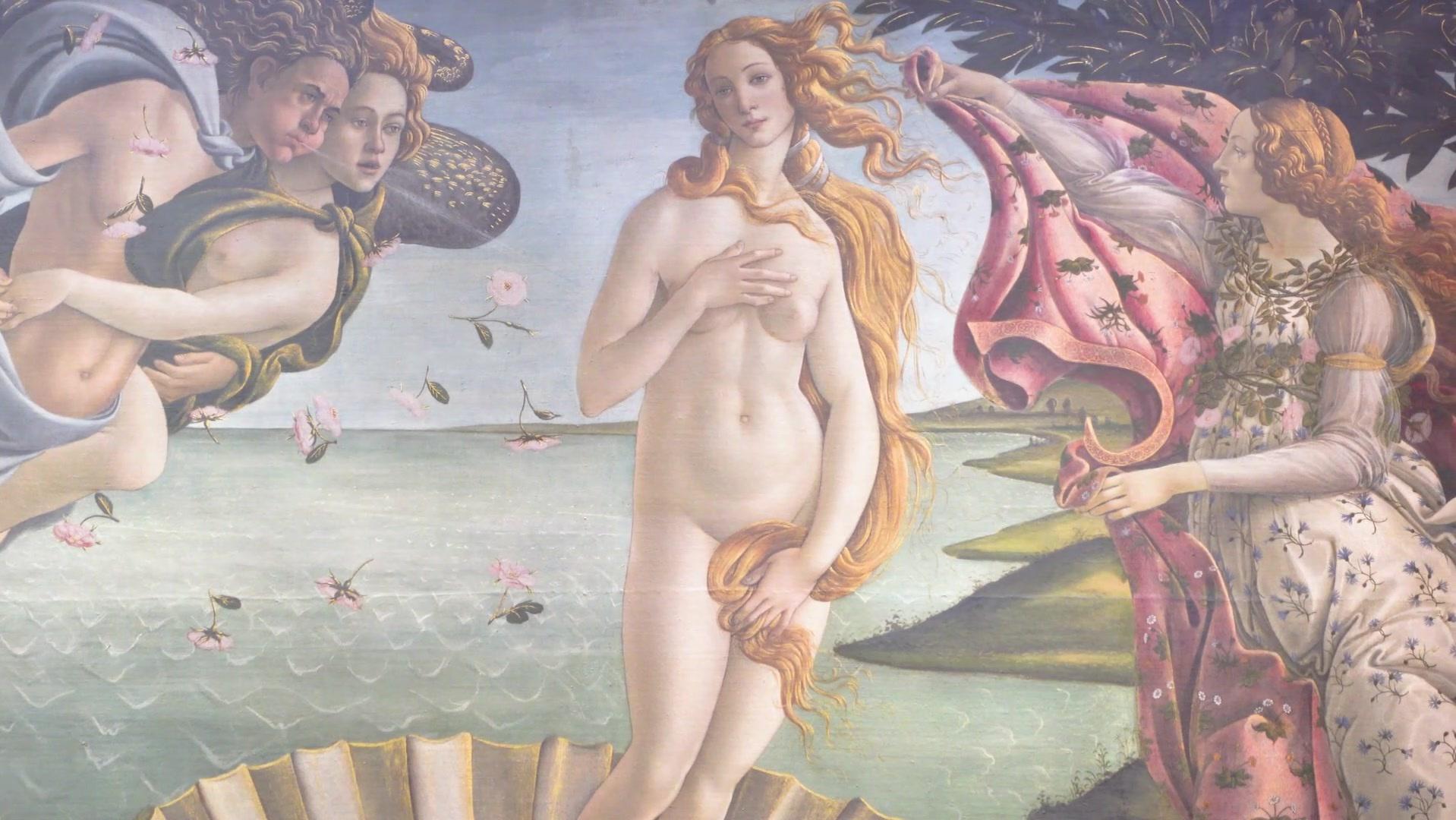 Botticelli'nin Uffizi'de birbirine dönük olarak resmettiği tanrılar