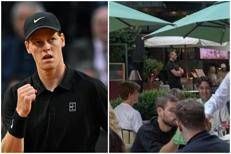 Jannik Sinner e la cena con Laila Hasanovic e George Russell - Afp e X