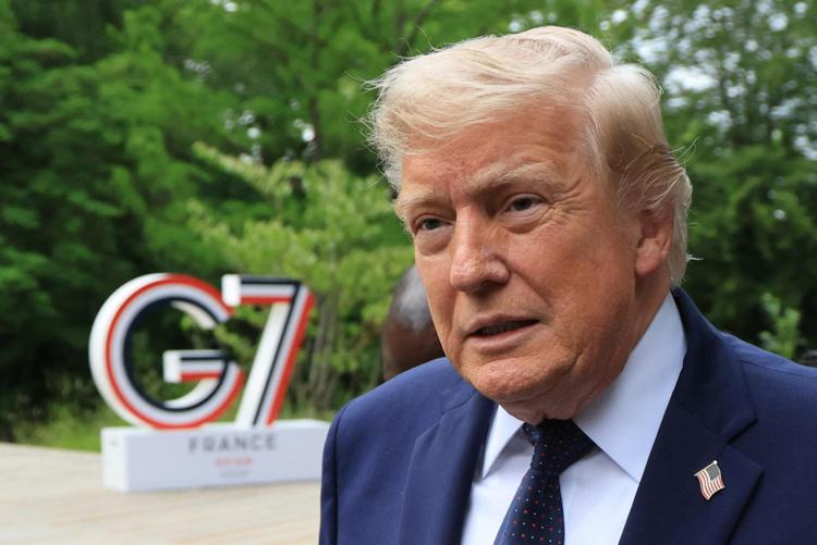Donald Trump al G7 di Evian, in Francia - Afp