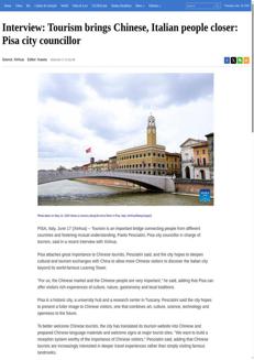 Cina: Pisa punta a rafforzare i legami turistici e culturali con la Cina