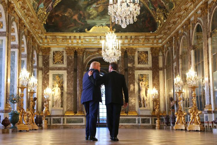 Trump e Macron a Versailles - (Afp)