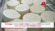 Formaggi, boom made in Italy nel 2025: record nelle esportazioni - Video