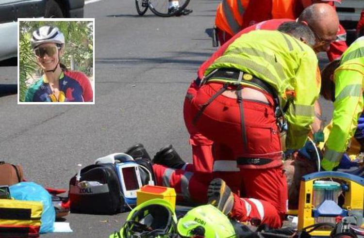 Incidente, immagine di repertorio. Nel riquadro la vittima, foto dal post su Fb di Federciclismo Sicilia. - Fotogramma Ipa