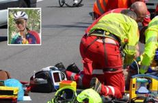 Incidente, immagine di repertorio. Nel riquadro la vittima, foto dal post su Fb di Federciclismo Sicilia. - Fotogramma Ipa