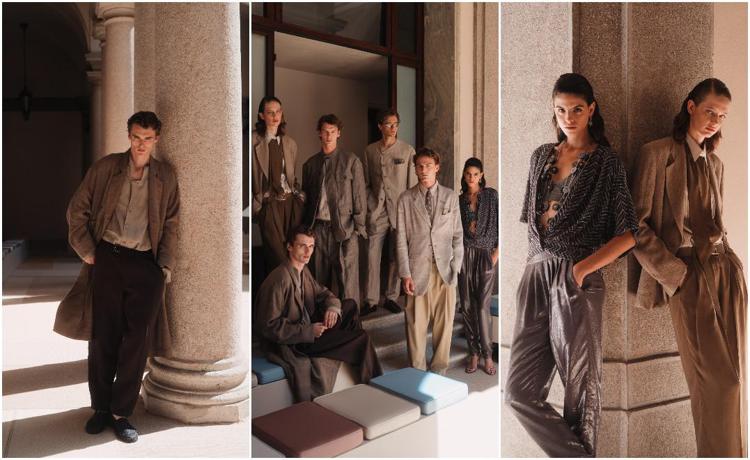 Giorgio Armani, alcuni look della primavera-estate 2027 e della Cruise (foto Luca Possiede)