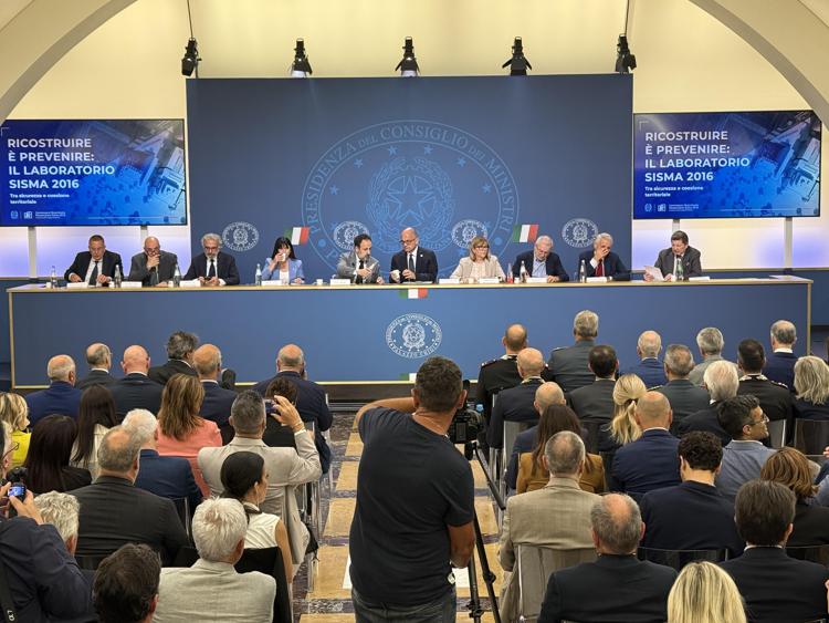 Rapporto annuale 'Ricostruire è prevenire: il laboratorio sisma 2016 tra sicurezza e coesione territoriale' - (Foto Adnkronos)